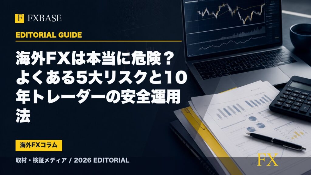 FXBASE記事サムネイル｜海外FXは本当に危険？よくある5大リスクと10年トレーダーの安全運用法