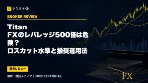 FXBASE記事サムネイル｜Titan FXのレバレッジ500倍は危険？ロスカット水準と推奨運用法
